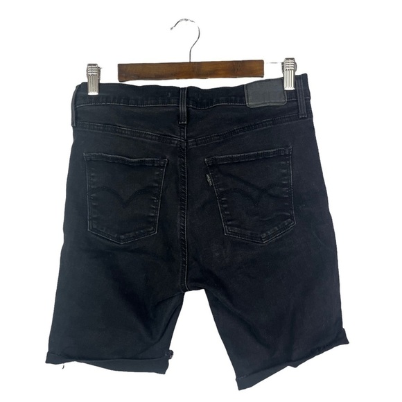 Levi's Black Denim Cut Off Stretch Jean Shorts 30 - Picture 2 of 3